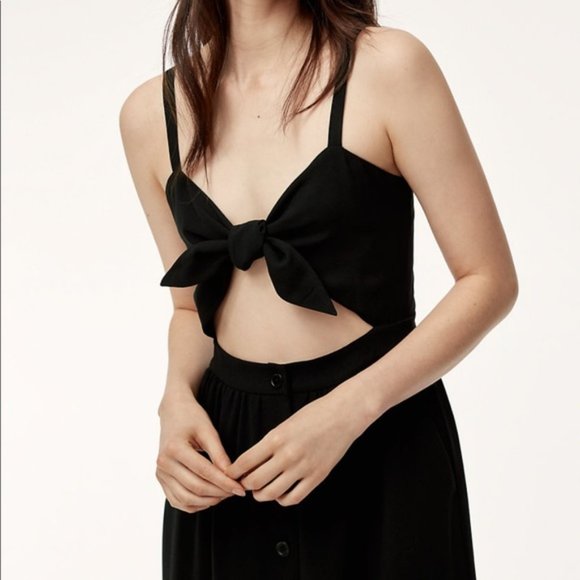 Wilfred Aritzia Adelia Button Front Midi Dress 00 - Picture 2 of 16